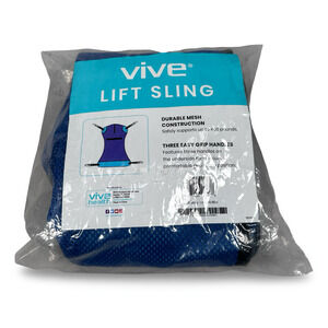 Vive Patient Lift Sling Blue Three Easy‑Grip Handles Mesh 400Lbs LVA2000BLU